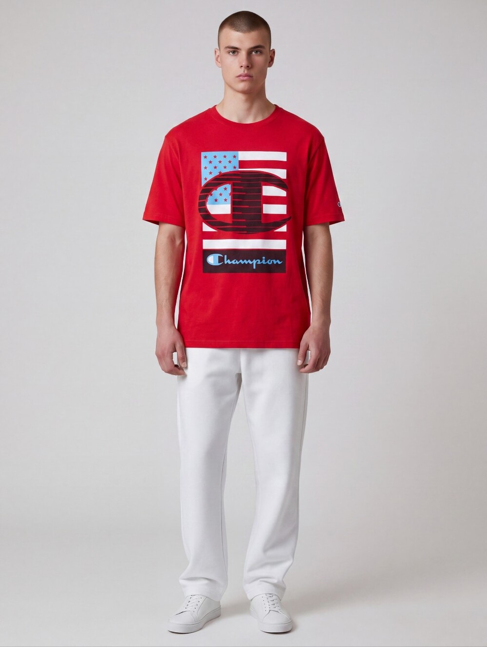 Vintage Champion Men's Small American Flag T-shirt
